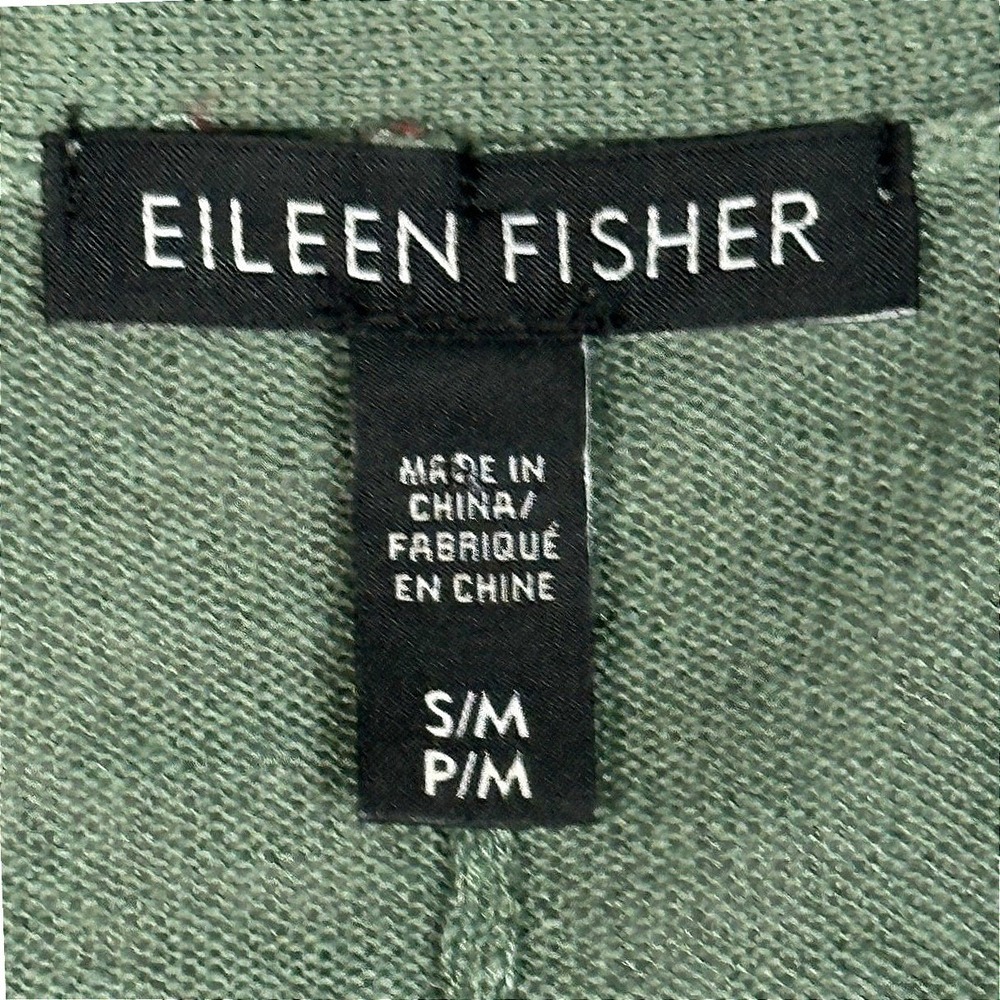 Eileen Fisher Cardigan Women's S/M Green Organic Linen Cotton Kimono Open Front - Picture 3 of 11